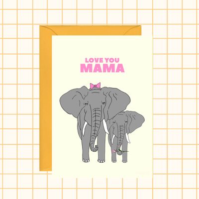 Biglietto con mamma elefante