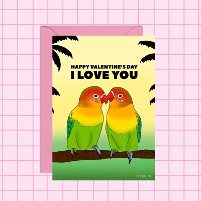 Biglietto di San Valentino con uccelli d'amore