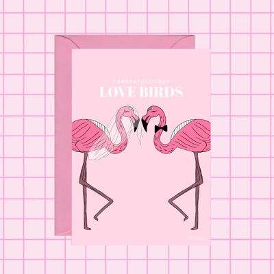 Love Birds Wedding Card