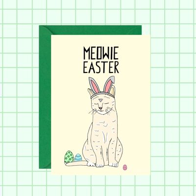 Tarjeta de Pascua del gato