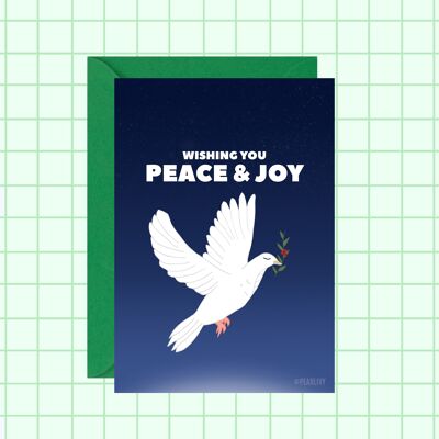 Tarjeta de Navidad de paz y alegría