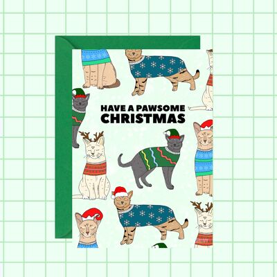 Cartolina di Natale dei gatti