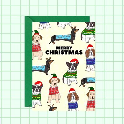 Weihnachtskarte mit Hundemotiv