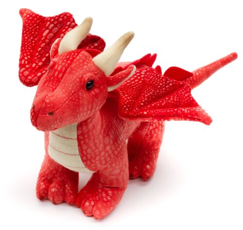 Drache rot - 26 cm (Länge) - Keywords: Märchen, Märchenwelt, Fabel, Sage, Fantasy, Plüsch, Plüschtier, Stofftier, Kuscheltier