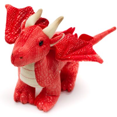 Dragon red - 26 cm (length) - Keywords: fairy tale, fairy tale world, fable, legend, fantasy, plush, soft toy, stuffed toy, cuddly toy
