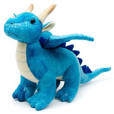 Dragon blue - 26 cm (length) - Keywords: fairy tale, fairy tale world, fable, legend, fantasy, plush, soft toy, stuffed toy, cuddly toy