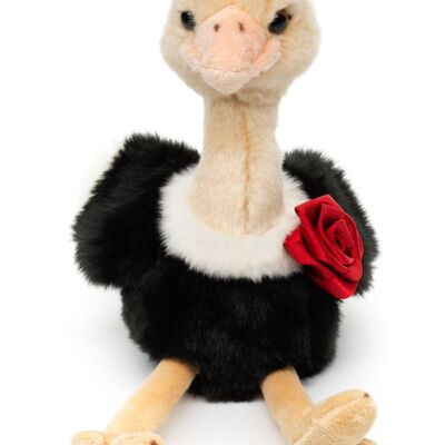 "Bouquet of Flowers" - Bird bouquet with red rose - 28 cm (height) - Keywords: Valentine's Day, Mother's Day, Wedding, Party, Baby Shower, Plush, Soft Toy, Stuffed Toy, Cuddly Toy