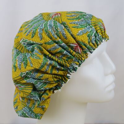 Shower and care cap in cotton and satin