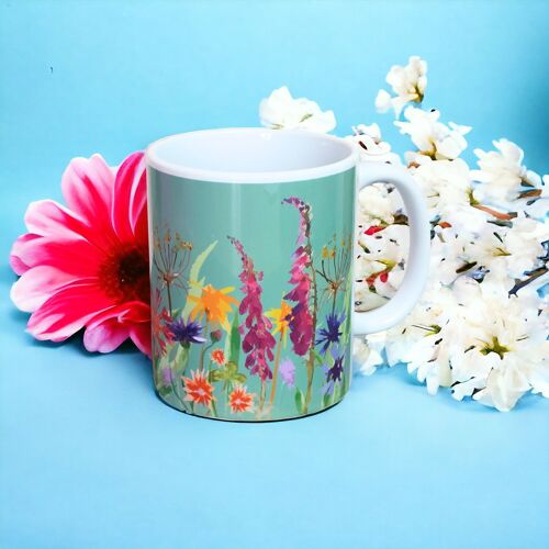 Summer wildflowers - mint ceramic mug