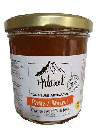 Confiture extra de pêche-abricot 320G - 65% de fruits