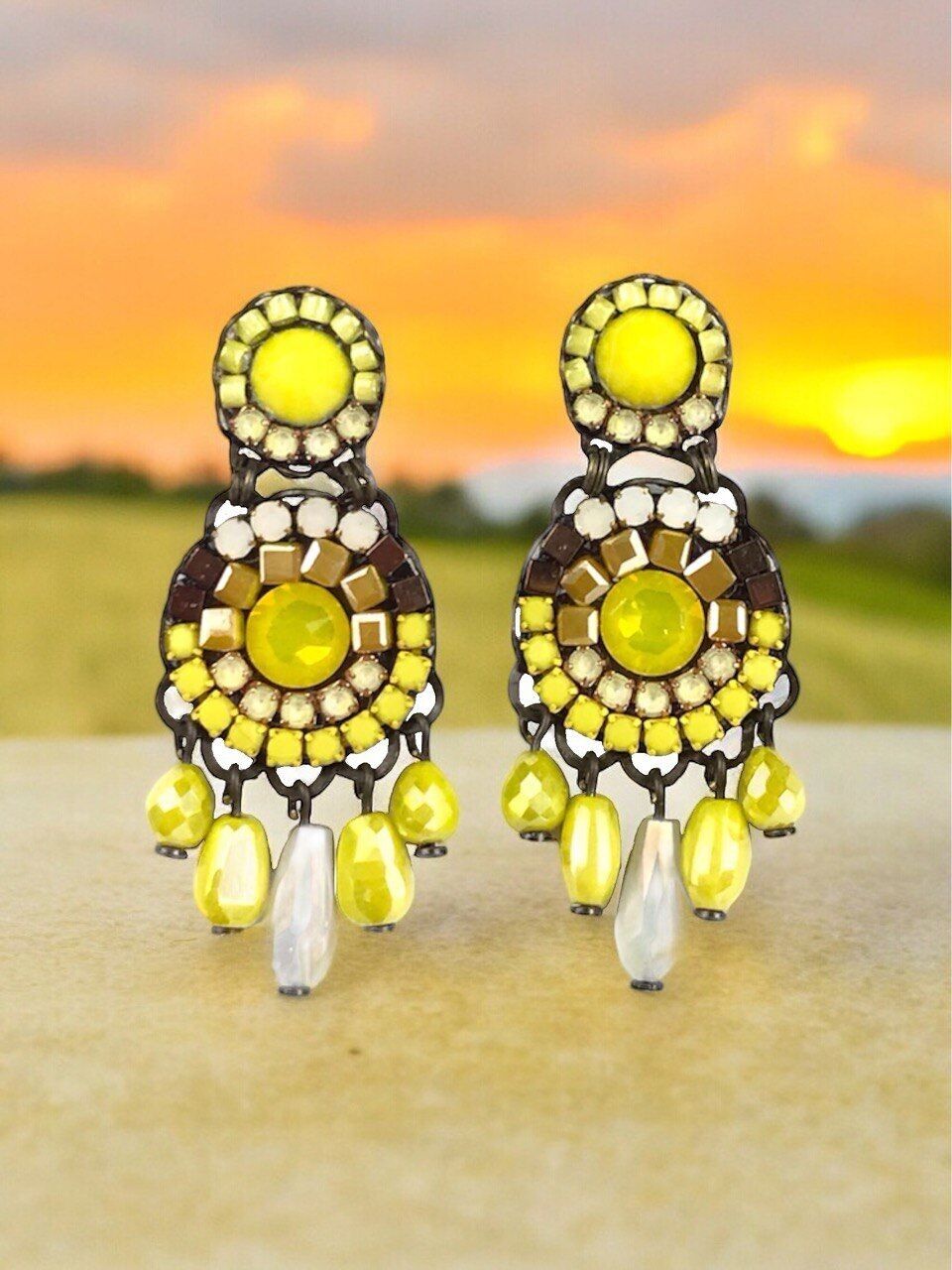 Orecchini LEMON DROPS con cristalli