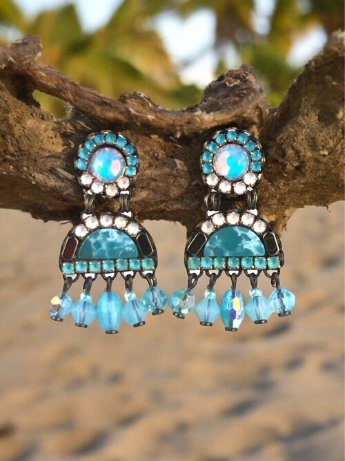 PENDIENTES BASIC BY MELIZI AZUL MAR