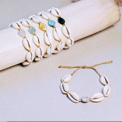Diamond stone cowrie bracelets