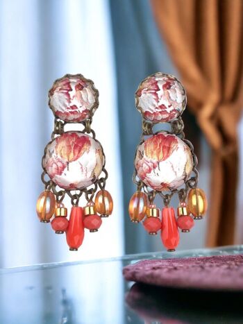 BOUCLES D'OREILLES EN CRISTAUX DE CORAIL 4