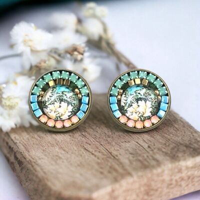 PENDIENTES DE CRISTALES CAPRI BOTON