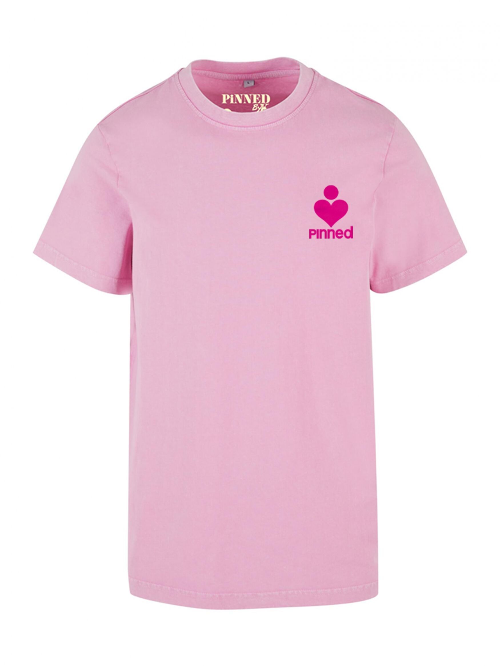 T-shirt lavata Lavata PinNED Petto in velluto rosa neon