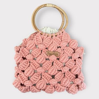 MARBELLA macrame handbag - Pink