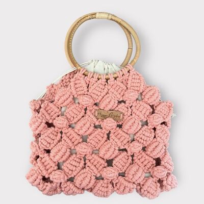 MARBELLA macrame handbag - Pink