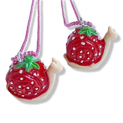 Pop Cutie Strawberry Snail Necklace