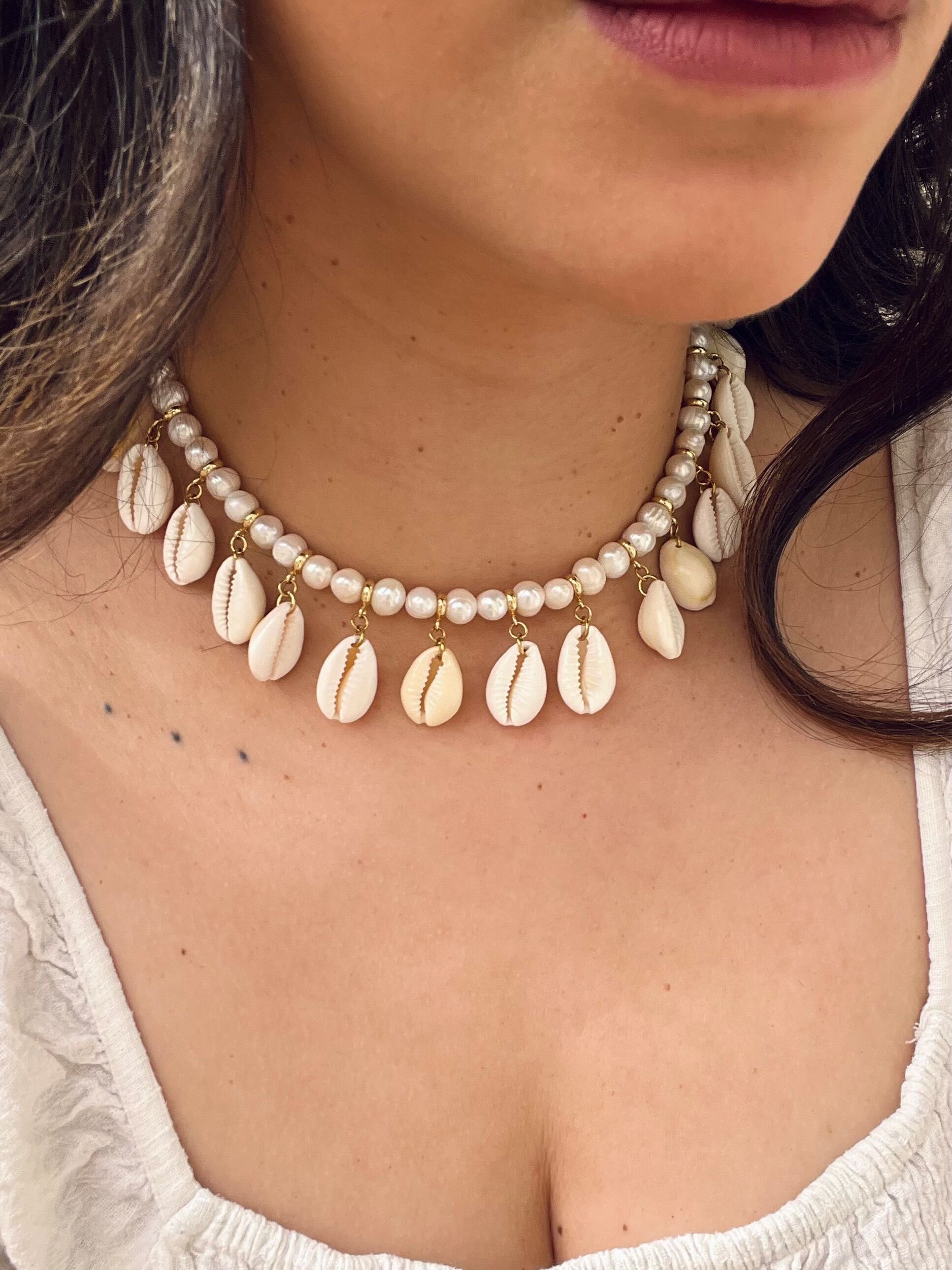 Collana BALI in acciaio inossidabile e conchiglia - Naturale