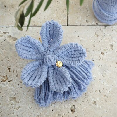 ELITE macramé flower bag charm - Lilac