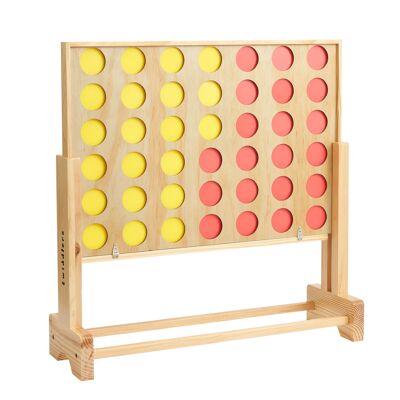 Giant Connect 4 Outdoor Garden Game with Portable Storage Bag, Wooden Four in a Row Game for Kids and Adults - Height Adjustable up to 2.6ft / 82cm