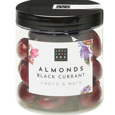 Chocolate Almonds Blackcurrant – roasted almonds covered with white chocolate and blackcurrant summer edition