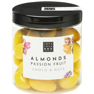 Chocolate Almonds Passion fruit – roasted almonds covered with white chocolate and passion fruit summer edition