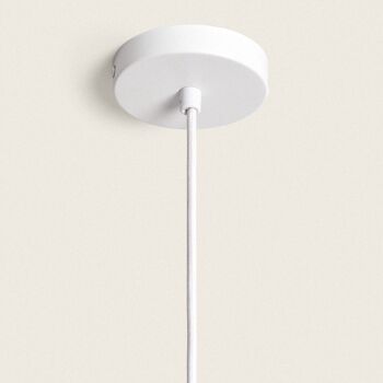 Lampe à Suspension Ledkia Fibres Naturelles Devmani-XL Textile Blanc 5