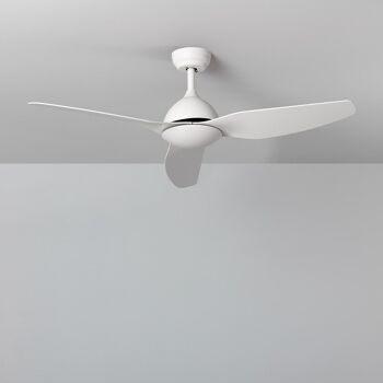 TechBrey White Woolworth Ventilateur de plafond silencieux Moteur DC 127 cm pour télécommande extérieure, sans lumière 3