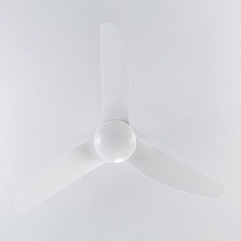 TechBrey White Woolworth Ventilateur de plafond silencieux Moteur DC 127 cm pour télécommande extérieure, sans lumière 4