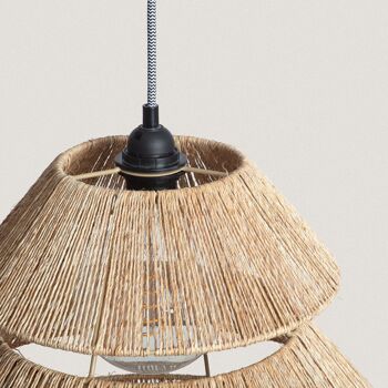 Ledkia Aymara Jute Suspension Ø520 mm ILUZZIA Noir/Blanc 4