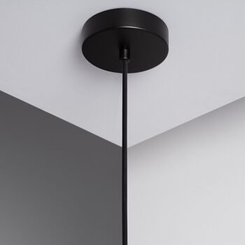 Lampe à suspension Ledkia Big Bulang en rotin Ø500 mm noir pour l'extérieur 4