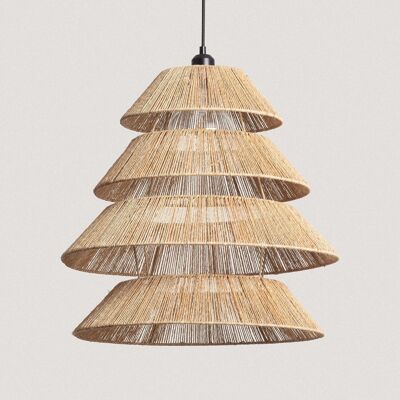 Ledkia Aymara Jute Pendelleuchte Ø520 mm ILUZZIA Schwarzes Textil