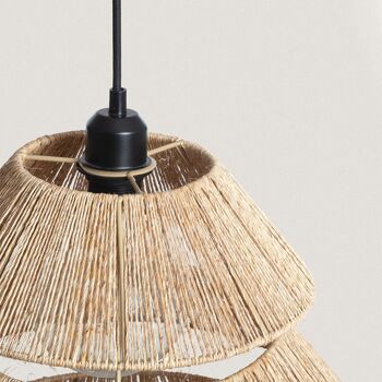 Ledkia Aymara Lampe à Suspension en Jute Ø520 mm ILUZZIA Textile Noir 3