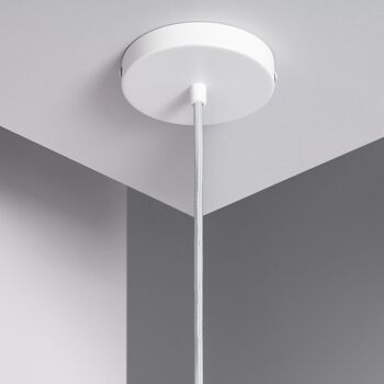 Lampe à suspension Ledkia Bulang en rotin Ø300 mm textile blanc 8