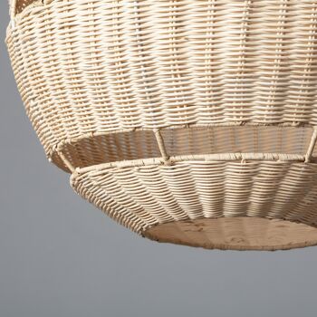 Lampe à suspension Ledkia Big Bulang en rotin Ø500 mm textile naturel 6