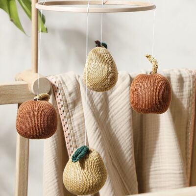 Baby Mobile "FRUITS" Handmade with cotton yarns