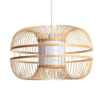 Ledkia Bambou Ofelia Suspension Blanc Textile 1