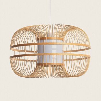 Ledkia Bambou Ofelia Suspension Blanc Textile 2