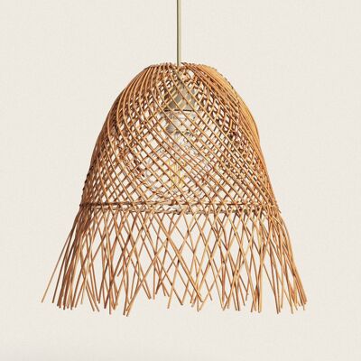 Ledkia Green Textile Toraja Rattan Pendant Lamp