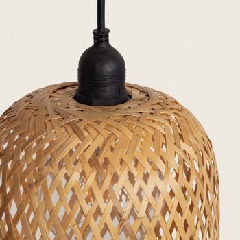Lampe à suspension Ledkia Outdoor Kawaii en bambou noir 2