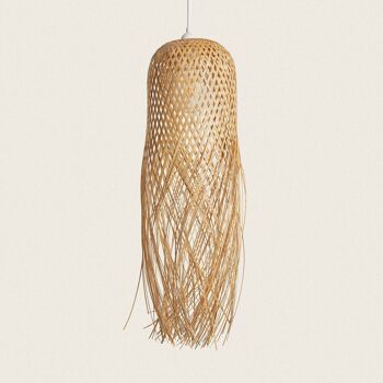 Lampe à suspension d'extérieur en bambou Ledkia Kawaii blanche 1