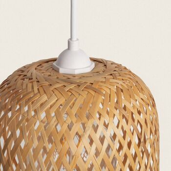 Lampe à suspension d'extérieur en bambou Ledkia Kawaii blanche 2