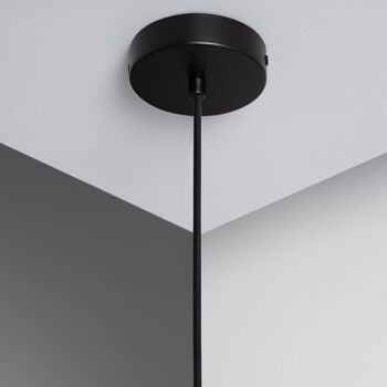 Ledkia Lampe à Suspension d'Extérieur en Rotin Oblate Bulang Ø800 mm ILUZZIA Noir Extérieur 5