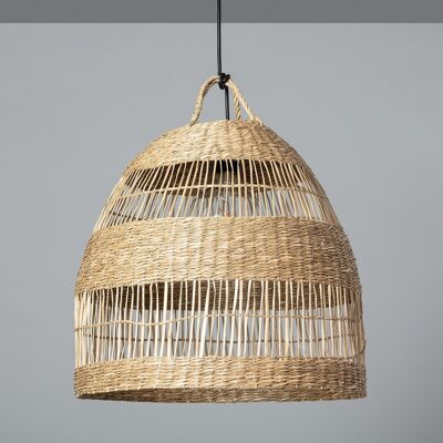 Ledkia Outdoor Natural Fibers Pendant Lamp Big Sami Ø450 mm ILUZZIA Black Outdoor