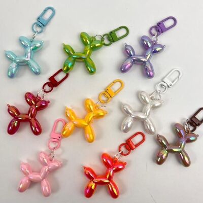 Metallischer Hundeballon-Schlüsselanhänger | Mehrere Farben