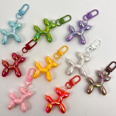 Metallischer Hundeballon-Schlüsselanhänger | Mehrere Farben