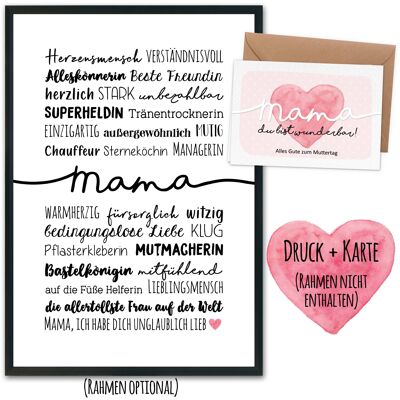 Stampe artistiche DIN A4 – Festa della mamma Design 1 sincero