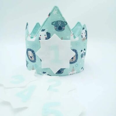 Mint jungle birthday crown